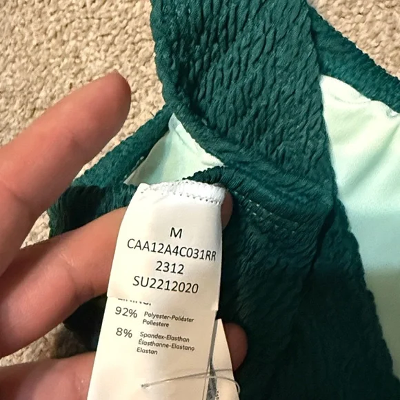 Cupshe Teal Escaping Eucalyptus Scoop Neck Bikini Top Size M - Picture 4 of 5